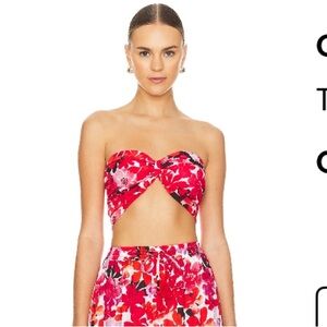 Capri Crop Top Fiji Flowers Red